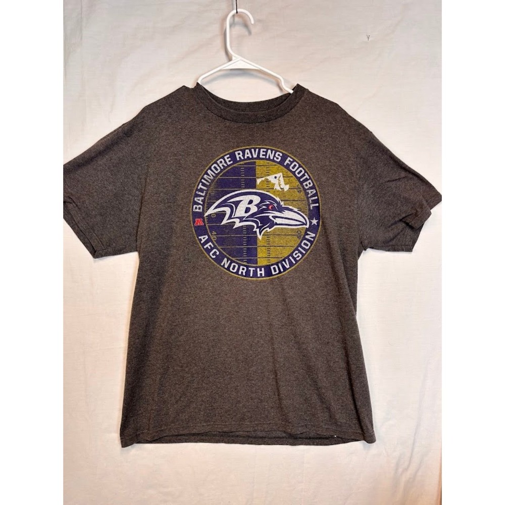 NFL Team Apparel Baltimore Ravens AFC North Division T-Shirt Charcoal Large